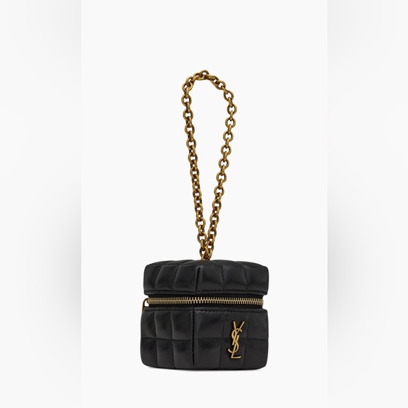Yves Saint Laurent Black Mini Bag with Gold Chain - Picture 4 of 8